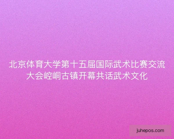 北京体育大学第十五届国际武术比赛交流大会崆峒古镇开幕共话武术文化 北京体育大学第十五届国际武术比赛交流大会崆峒古镇开幕共话武术文化